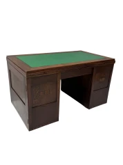 1920s Art Deco Modernist Desk and Armchair Set in Solid Oak